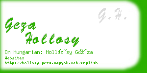 geza hollosy business card